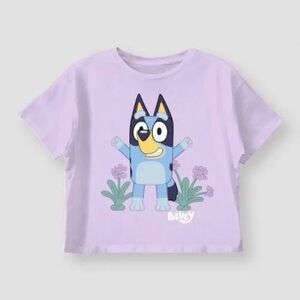 Playful Purple Short Sleeve Tee with Bluey Design